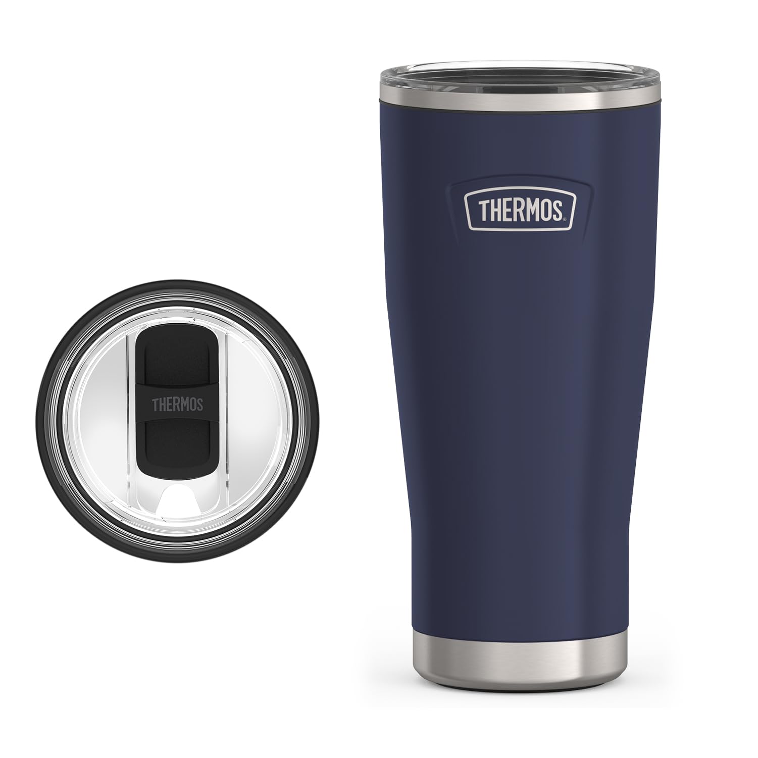 THERMOS ICON SERIES Stainless Steel Cold Tumbler with Slide Lock 24 Ounce Mystical Navy